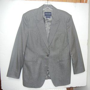 Giorgio Armani Womens Sz 48 Super 150 100% wool Blazer Suit Jacket Gray Black